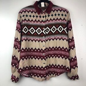Roughrider vtg aztec western wear long sleeve sz M